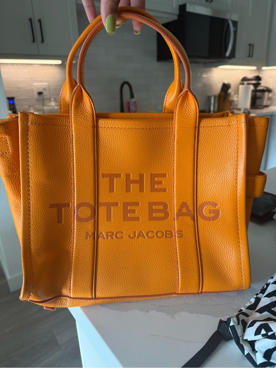 Marc Jacobs Handbags - Marc Jacobs Orange Pebbled Leather Tote with Top Handles